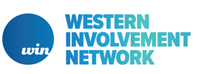 Western Involvement Network, blue and teal gradient logo